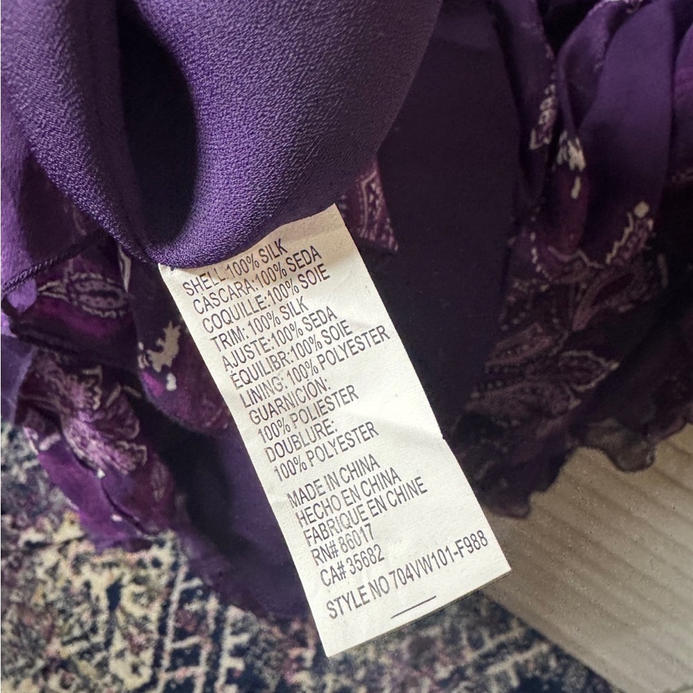 bebe Purple Strapless Ruffle Maxi Dress Cruise Medium NWT Romantic Resort Glam - Picture 9 of 9